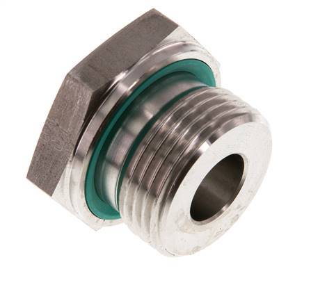 G 1'' x G 3/8'' M/F RVS Neusstuk 400 Bar - Hydrauliek
