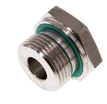 G 1'' x G 3/8'' M/F RVS Neusstuk 400 Bar - Hydrauliek