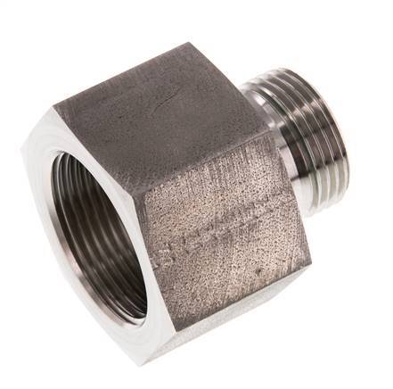 G 1'' x G 1 1/4'' M/F Stainless steel Reducing Adapter 400 Bar - Hydraulic