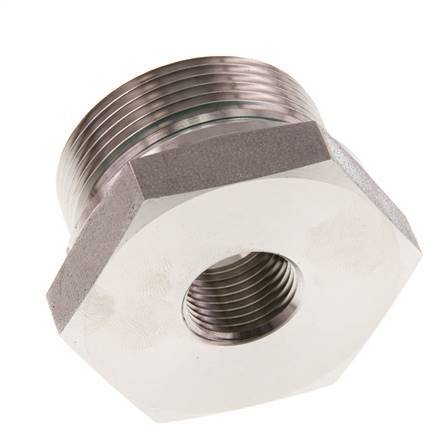 G 1 1/2'' x G 1/2'' M/F RVS Neusstuk 315 Bar - Hydrauliek