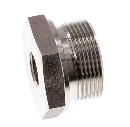 G 1 1/2'' x G 1/2'' M/F RVS Neusstuk 315 Bar - Hydrauliek
