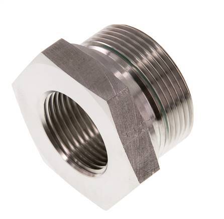 G 1 1/2'' x G 1'' M/F RVS Neusstuk 315 Bar - Hydrauliek