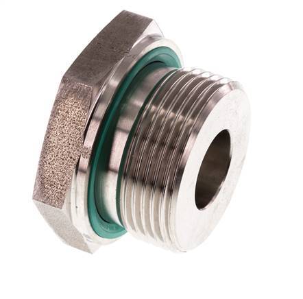 G 1 1/4'' x G 1/2'' M/F RVS Neusstuk 400 Bar - Hydrauliek