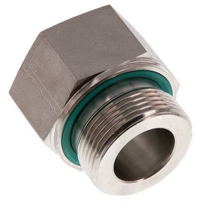 G 1 1/4'' x G 1'' M/F Stainless steel Reducing Adapter 400 Bar - Hydraulic