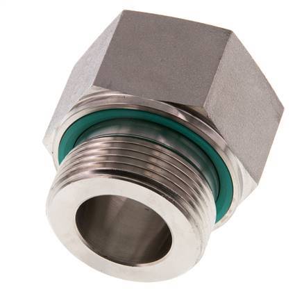 G 1 1/4'' x G 1'' M/F Stainless steel Reducing Adapter 400 Bar - Hydraulic