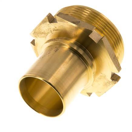 G 2'' Buitendraad x 38mm Messing Slangpilaar met Veiligheidskraag DIN 2817