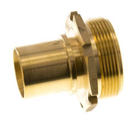 G 2'' Buitendraad x 38mm Messing Slangpilaar met Veiligheidskraag DIN 2817