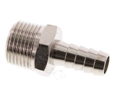 R 3/8'' Male x 9mm Nickel plated Brass Hose barb 16 Bar [5 Pieces]