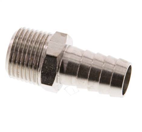 R 3/8'' Male x 12mm Nickel plated Brass Hose barb 16 Bar [5 Pieces]