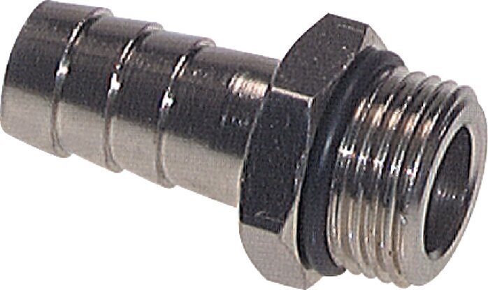 G 3/8'' Male x 9mm Nickel plated Brass Hose barb with NBR Seal 30 Bar [5 Pieces]