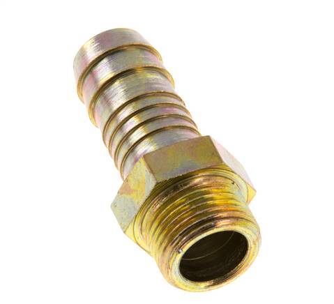 G 3/8'' Male x 13mm Zinc plated Steel Hose barb 25 Bar [2 Pieces]