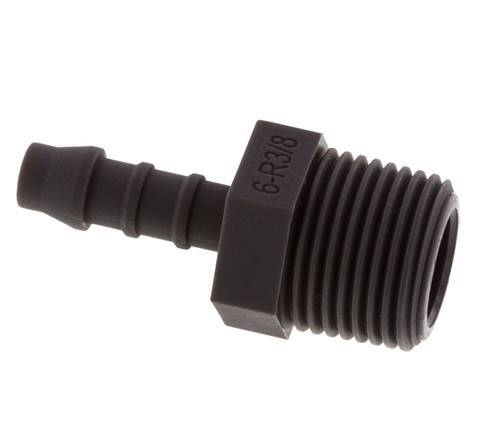 R 3/8'' Male x 6mm PA 6 Hose barb 10 Bar [10 Pieces]
