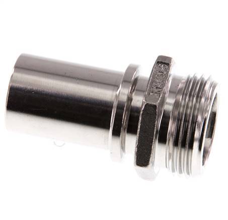 G 1'' Buitendraad x 25mm RVS Slangpilaar met Veiligheidskraag DIN 2817