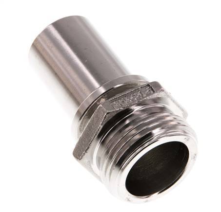 G 1'' Buitendraad x 25mm RVS Slangpilaar met Veiligheidskraag DIN 2817