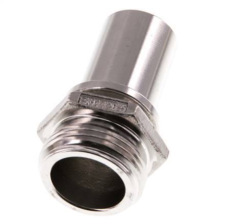 G 1'' Buitendraad x 25mm RVS Slangpilaar met Veiligheidskraag DIN 2817