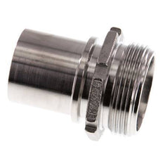 G 1 1/2'' Buitendraad x 38mm RVS Slangpilaar met Veiligheidskraag DIN 2817