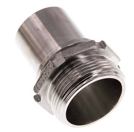 G 1 1/2'' Buitendraad x 38mm RVS Slangpilaar met Veiligheidskraag DIN 2817