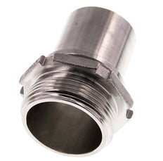 G 1 1/2'' Buitendraad x 38mm RVS Slangpilaar met Veiligheidskraag DIN 2817