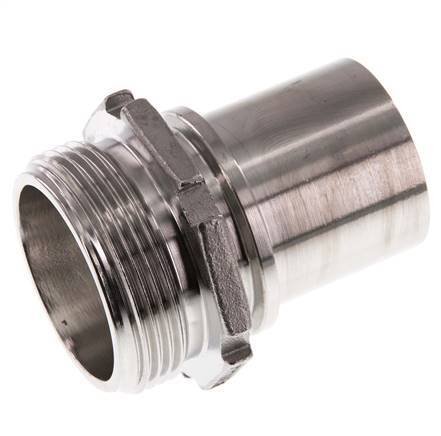 G 1 1/2'' Buitendraad x 38mm RVS Slangpilaar met Veiligheidskraag DIN 2817