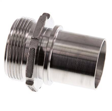 G 1 1/2'' Buitendraad x 38mm RVS Slangpilaar met Veiligheidskraag DIN 2817