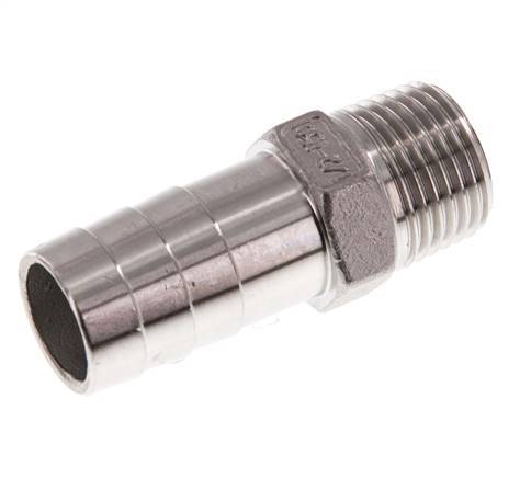 R 1/2'' Buitendraad x 19mm RVS Slangpilaar 16 Bar