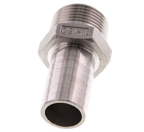 R 1'' Male x 25mm Stainless steel Hose barb 16 Bar