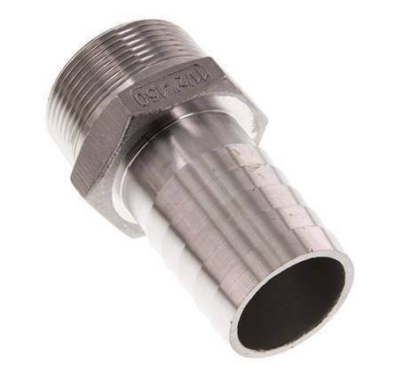 R 1 1/2'' Buitendraad x 38mm RVS Slangpilaar 16 Bar