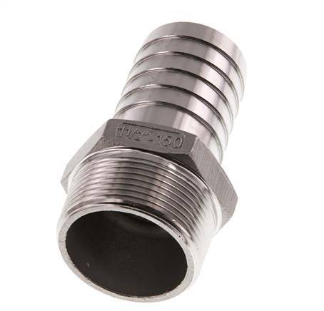 R 1 1/2'' Buitendraad x 38mm RVS Slangpilaar 16 Bar