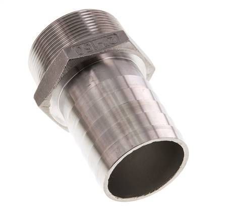 R 2'' Buitendraad x 50mm RVS Slangpilaar 16 Bar