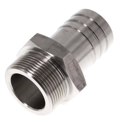 G 1 1/2'' Buitendraad x 38mm RVS Slangpilaar 40 Bar