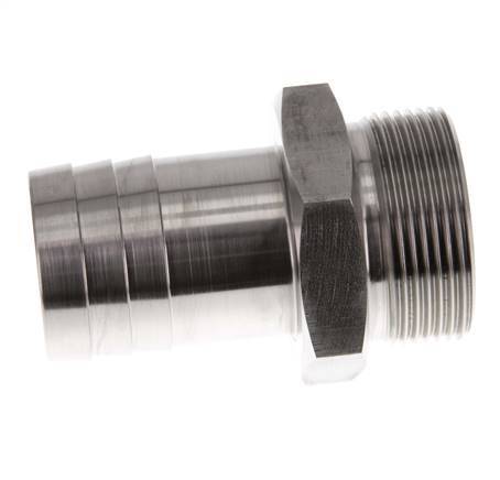 G 1 1/2'' Buitendraad x 38mm RVS Slangpilaar 40 Bar