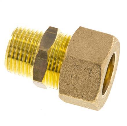 R 1/2'' Buitendraad x 18mm Messing Rechte Knelfitting 67 Bar DIN EN 1254-2