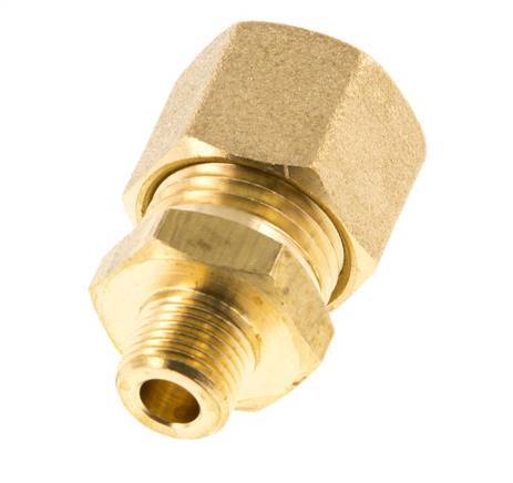 R 1/8'' Buitendraad x 10mm Messing Rechte Knelfitting 95 Bar DIN EN 1254-2