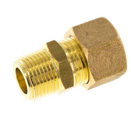 R 3/8'' Male x 12mm Brass Straight Compression Fitting 75 Bar DIN EN 1254-2
