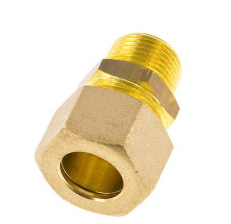 R 3/8'' Buitendraad x 14mm Messing Rechte Knelfitting 89 Bar DIN EN 1254-2