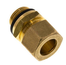 G 1/2'' Buitendraad x 16mm Messing Rechte Knelfitting met PA Afdichting 76 Bar DIN EN 1254-2