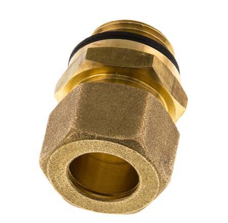 G 1/2'' Buitendraad x 16mm Messing Rechte Knelfitting met PA Afdichting 76 Bar DIN EN 1254-2