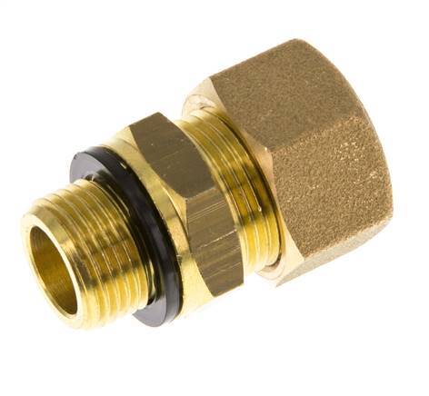 G 3/8'' Buitendraad x 14mm Messing Rechte Knelfitting met PA Afdichting 89 Bar DIN EN 1254-2