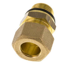 G 3/8'' Buitendraad x 14mm Messing Rechte Knelfitting met PA Afdichting 89 Bar DIN EN 1254-2