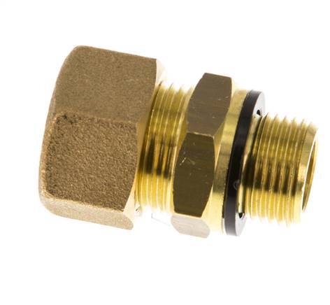 G 3/8'' Buitendraad x 14mm Messing Rechte Knelfitting met PA Afdichting 89 Bar DIN EN 1254-2