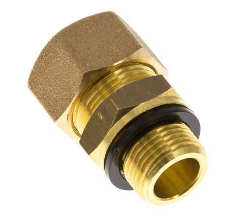 G 3/8'' Buitendraad x 14mm Messing Rechte Knelfitting met PA Afdichting 89 Bar DIN EN 1254-2