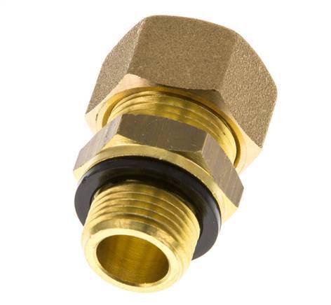 G 3/8'' Buitendraad x 14mm Messing Rechte Knelfitting met PA Afdichting 89 Bar DIN EN 1254-2