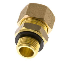 G 3/8'' Buitendraad x 14mm Messing Rechte Knelfitting met PA Afdichting 89 Bar DIN EN 1254-2