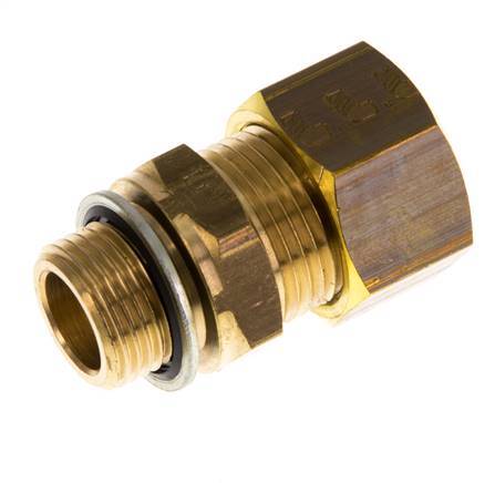 G 3/8'' Buitendraad x 15mm Messing Rechte Knelfitting met PA Afdichting 82 Bar DIN EN 1254-2