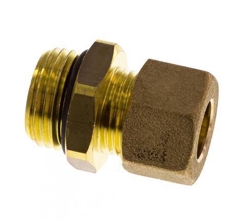 G 1/2'' Buitendraad x 12mm Messing Rechte Knelfitting met NBR Afdichting 75 Bar DIN EN 1254-2
