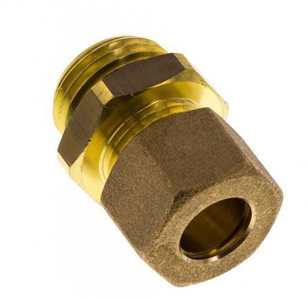 G 1/2'' Buitendraad x 12mm Messing Rechte Knelfitting met NBR Afdichting 75 Bar DIN EN 1254-2