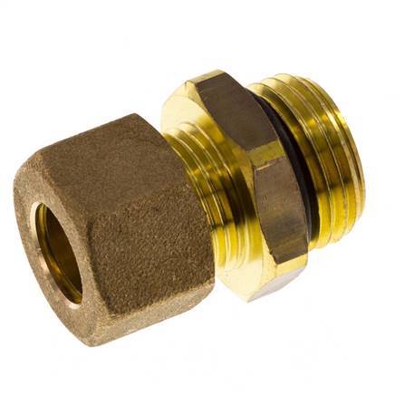 G 1/2'' Buitendraad x 12mm Messing Rechte Knelfitting met NBR Afdichting 75 Bar DIN EN 1254-2