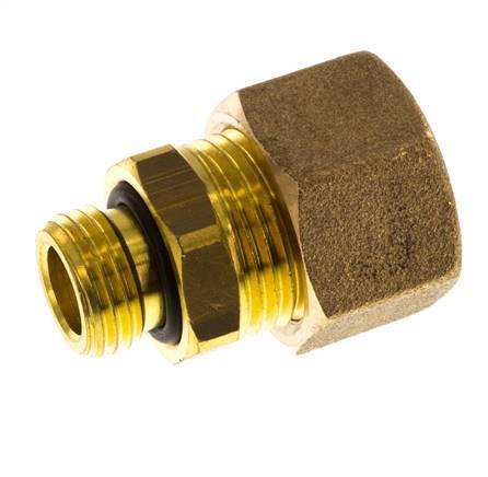 G 1/4'' Male x 12mm Brass Straight Compression Fitting with NBR Seal 75 Bar DIN EN 1254-2