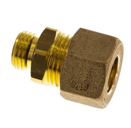 G 1/4'' Male x 12mm Brass Straight Compression Fitting with NBR Seal 75 Bar DIN EN 1254-2