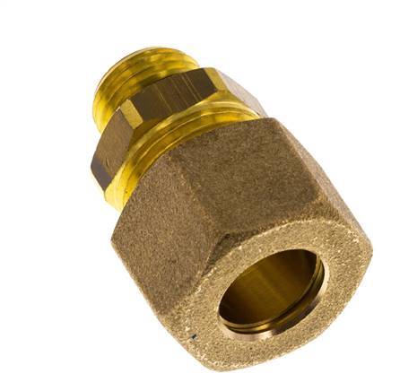 G 1/4'' Buitendraad x 12mm Messing Rechte Knelfitting met NBR Afdichting 75 Bar DIN EN 1254-2